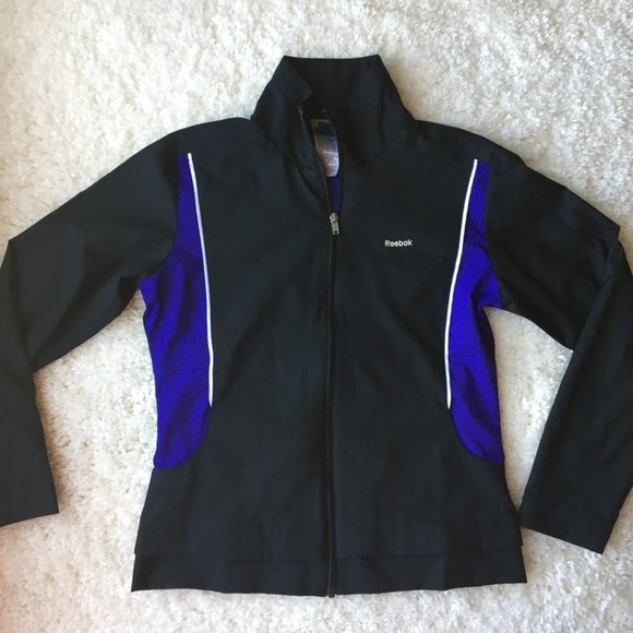 Reebok Black Athletic Exercise Lightweight Jacket - Picture 1 of 9